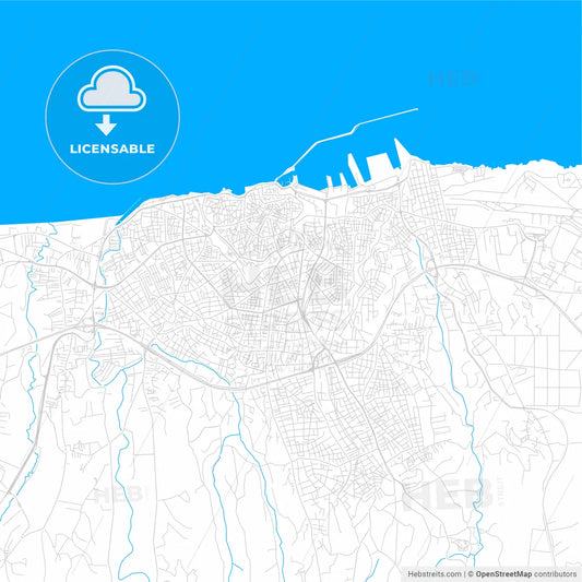 Heraklion, Greece bright two-toned vector map
