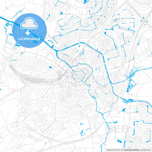 Amersfoort, Netherlands bright two-toned vector map