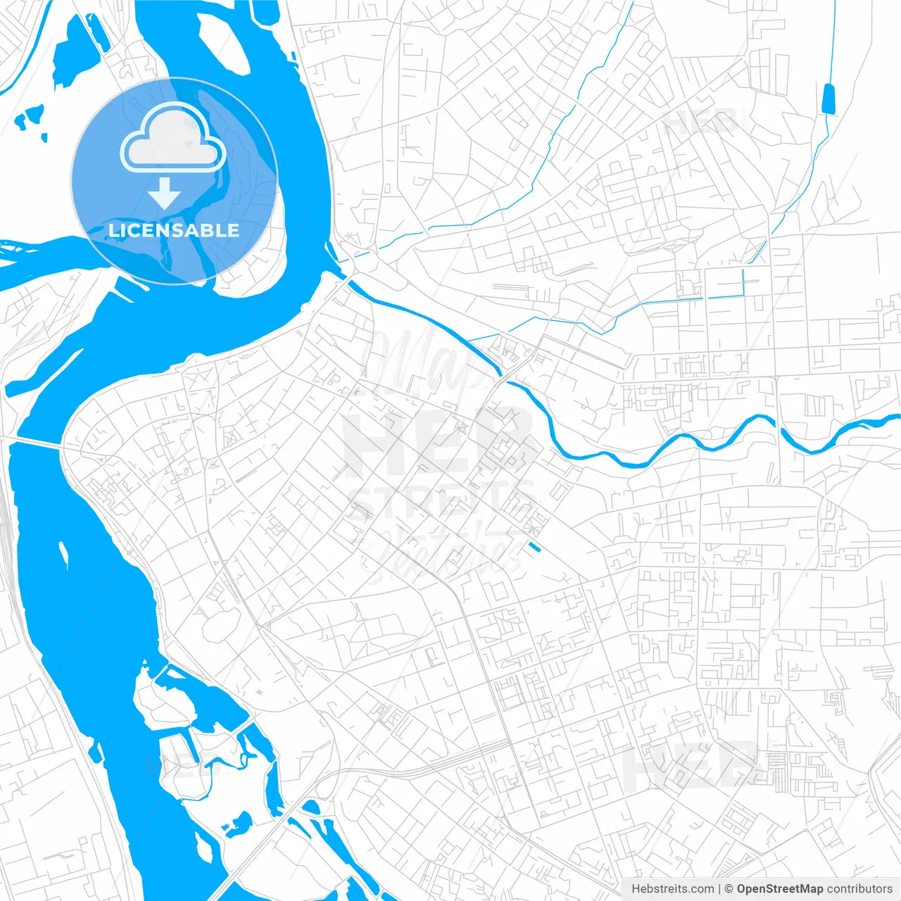 Irkutsk, Russia bright two-toned vector map