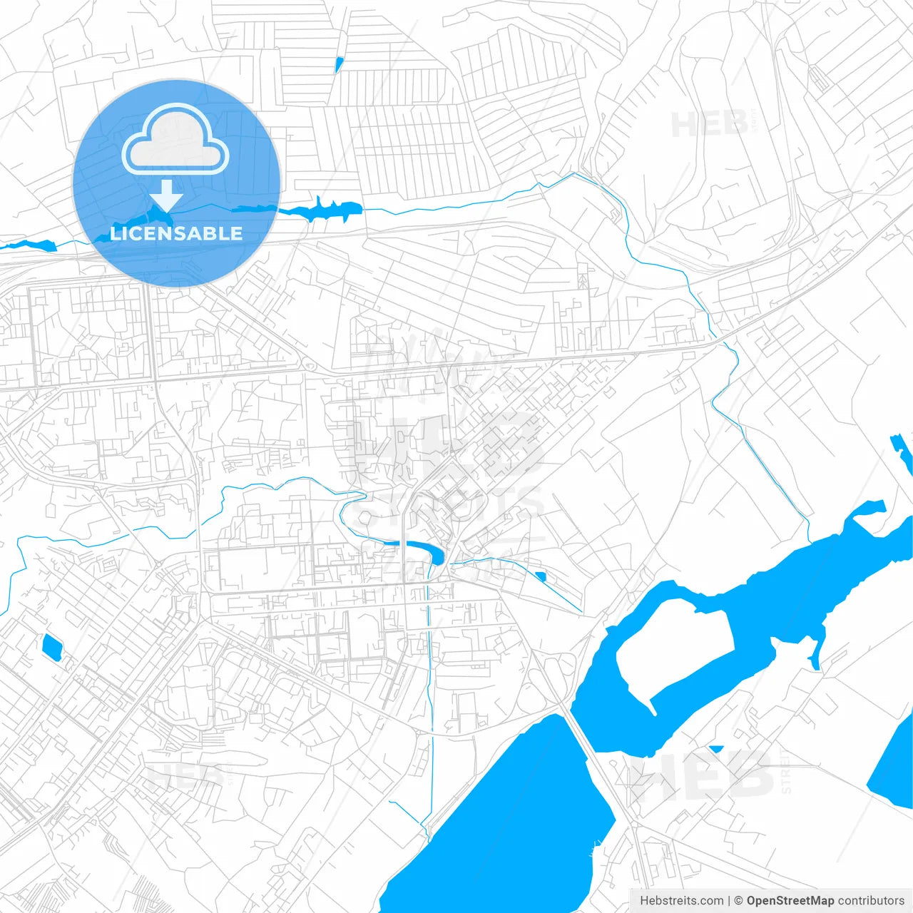 Lipetsk, Russia bright two-toned vector map