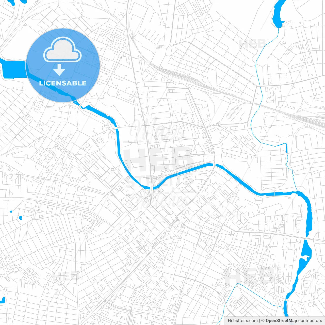 Ivanovo, Russia bright two-toned vector map