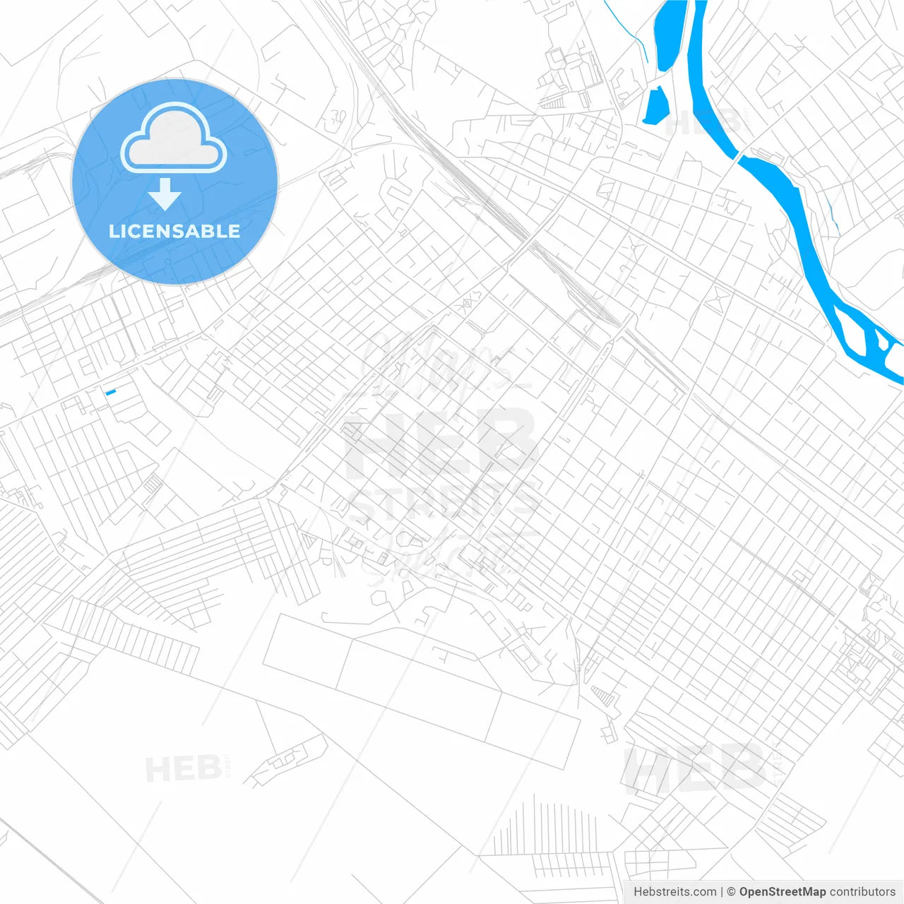 Armavir, Russia bright two-toned vector map