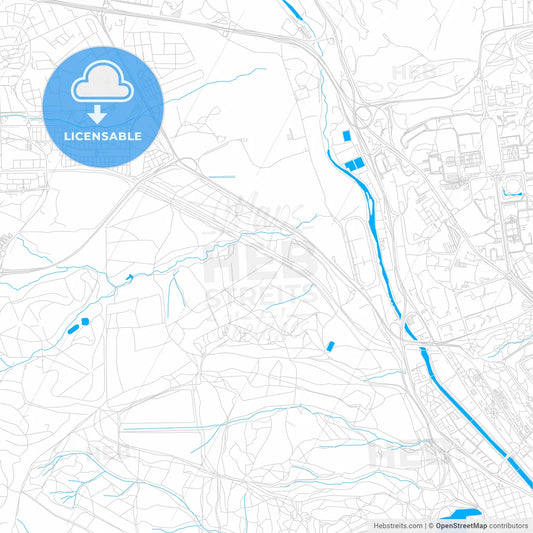 Moncloa-Aravaca, Spain bright two-toned vector map