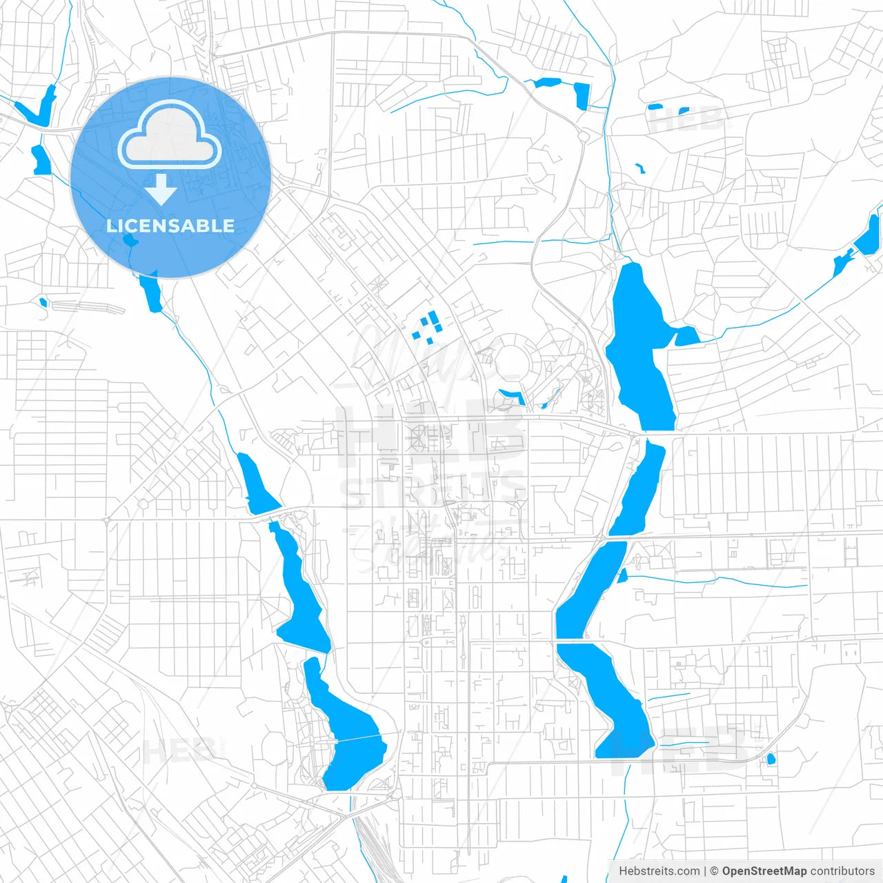 Donetsk, Ukraine bright two-toned vector map