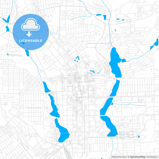 Donetsk, Ukraine bright two-toned vector map