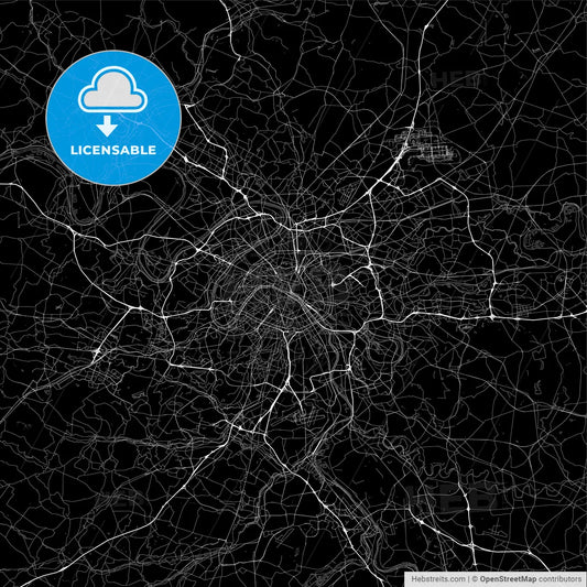Dark area map of Paris, France