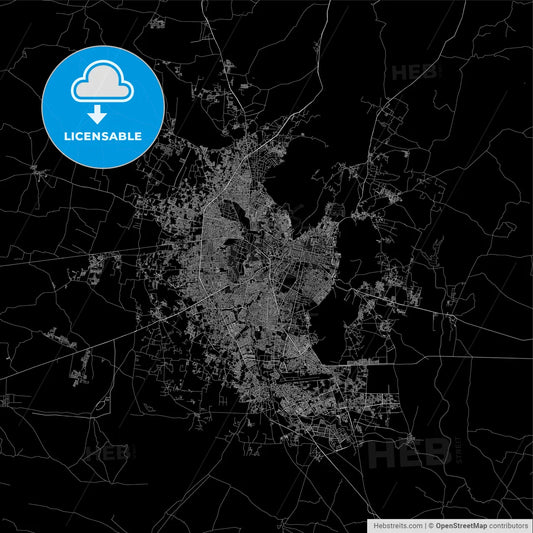 Dark area map of Jaipur, India