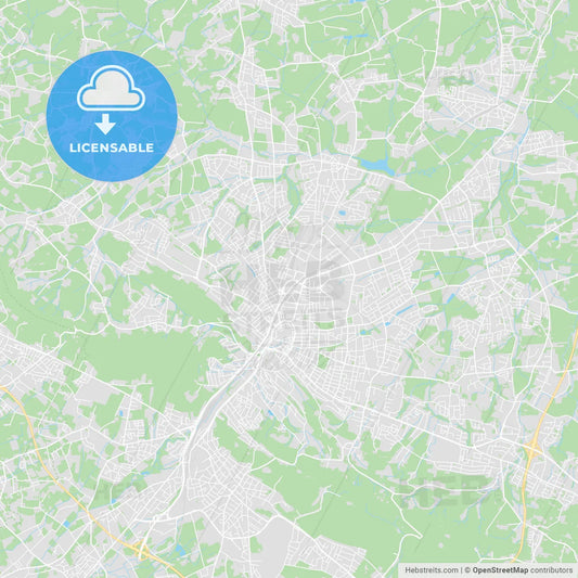 Bielefeld, Germany printable street map