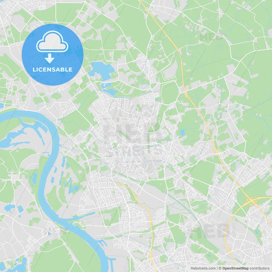 Dinslaken, Germany printable street map