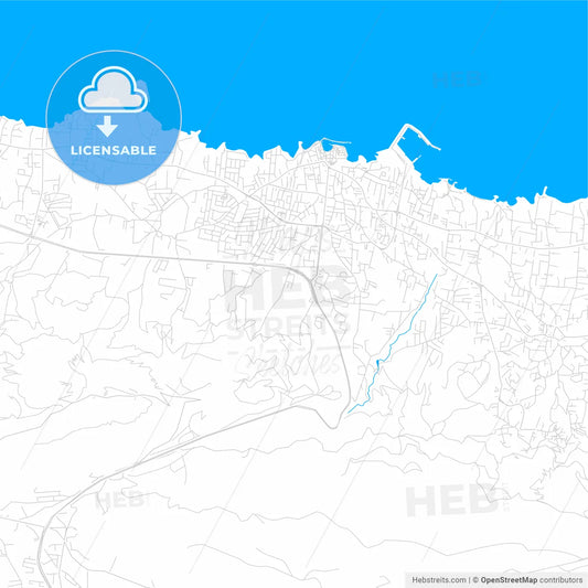 Kyrenia  , Cyprus bright two-toned vector map