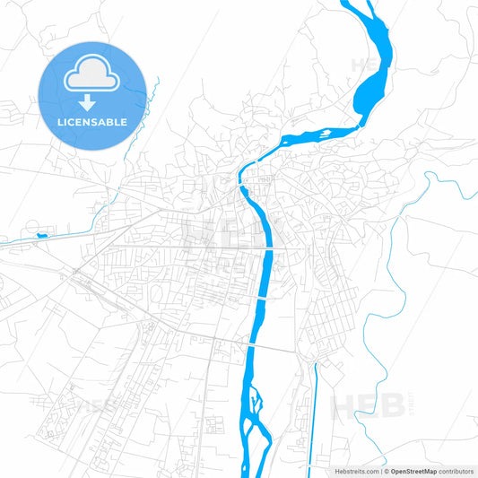 Kutaisi, Georgia bright two-toned vector map