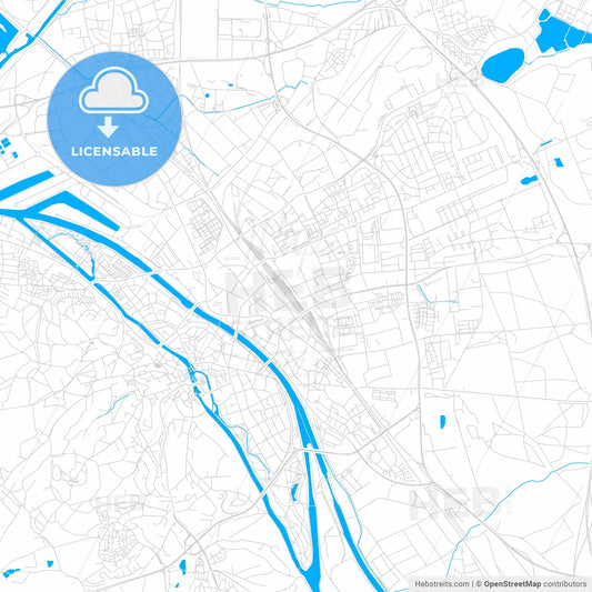 Bamberg, Germany bright two-toned vector map