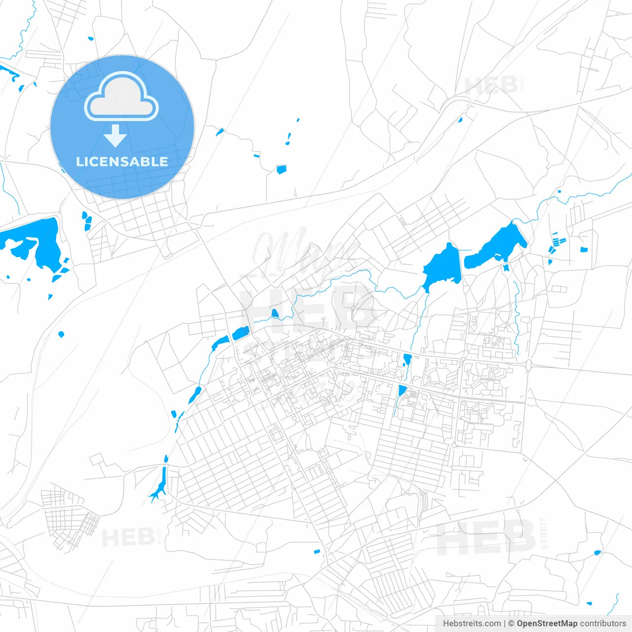 Alchevsk, Ukraine bright two-toned vector map