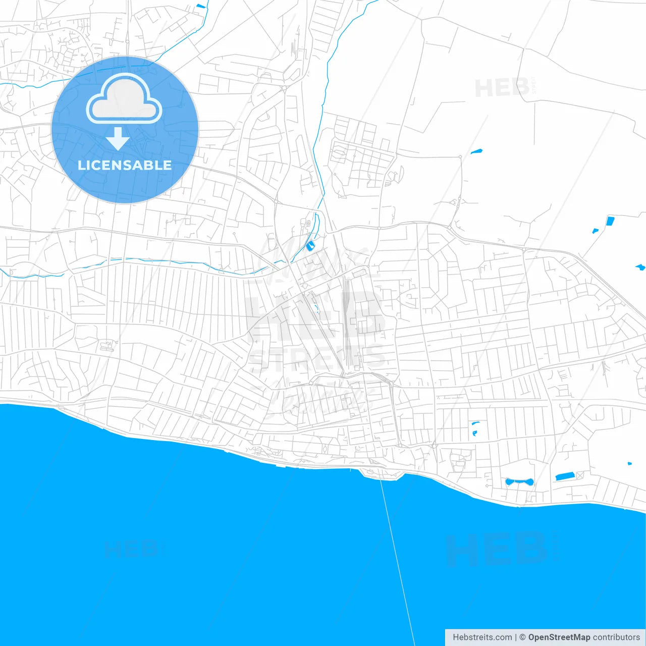 Southend-on-Sea, England bright two-toned vector map