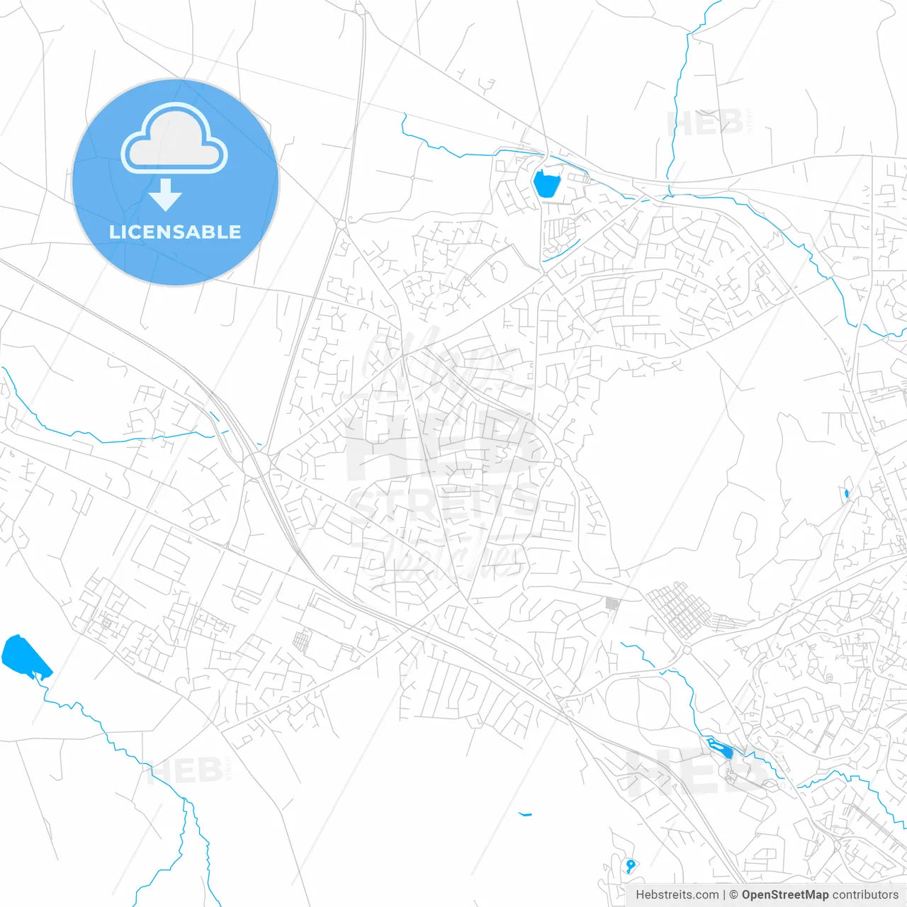 Newtownabbey, Northern Ireland bright two-toned vector map