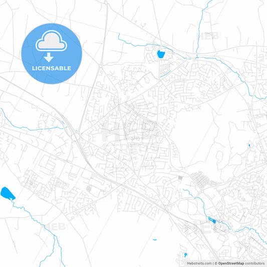 Newtownabbey, Northern Ireland bright two-toned vector map