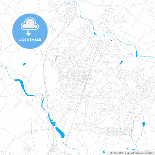 Welwyn Garden City, England bright two-toned vector map