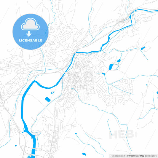 Neath, Wales bright two-toned vector map