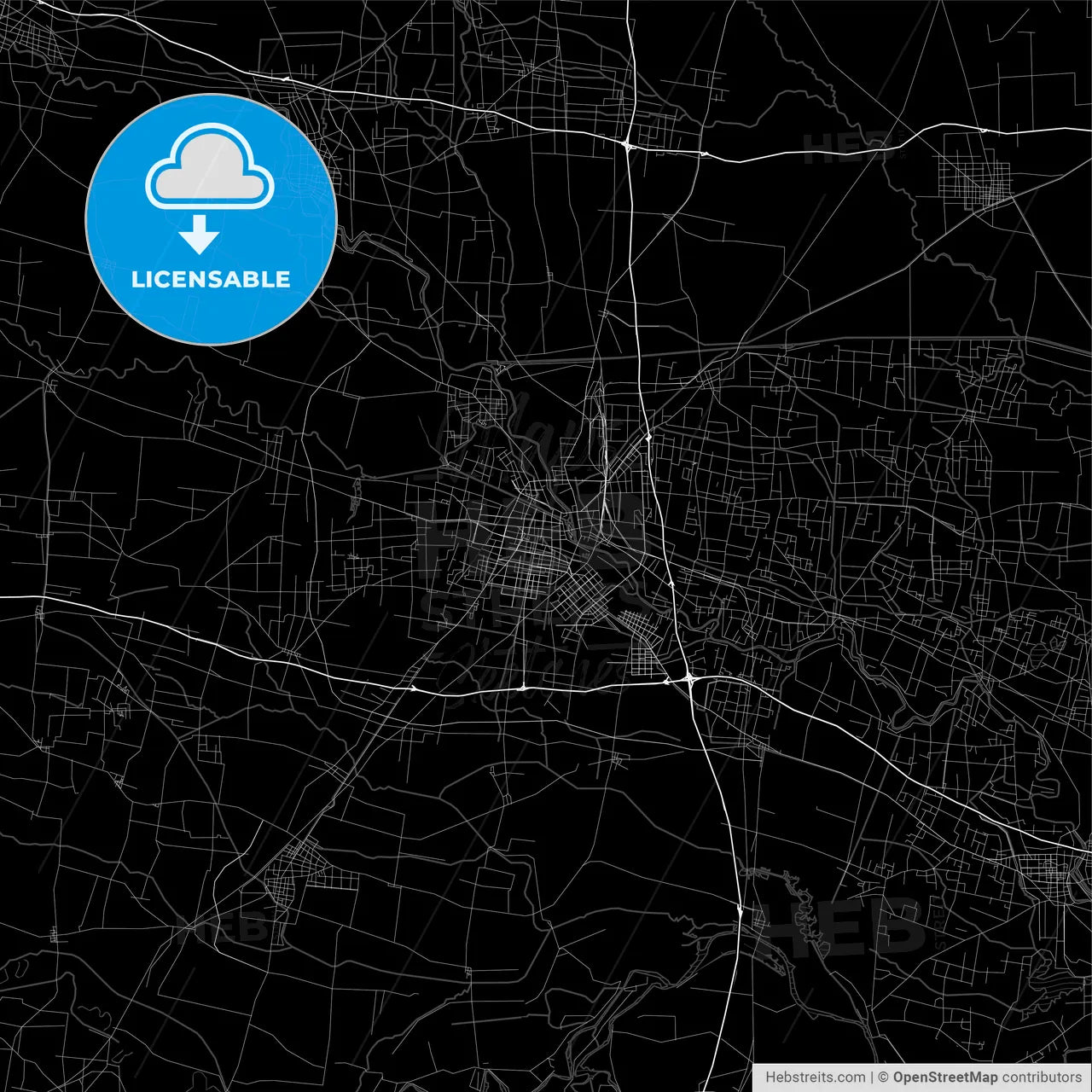 Area map of Fuyang, China, Province Anhui