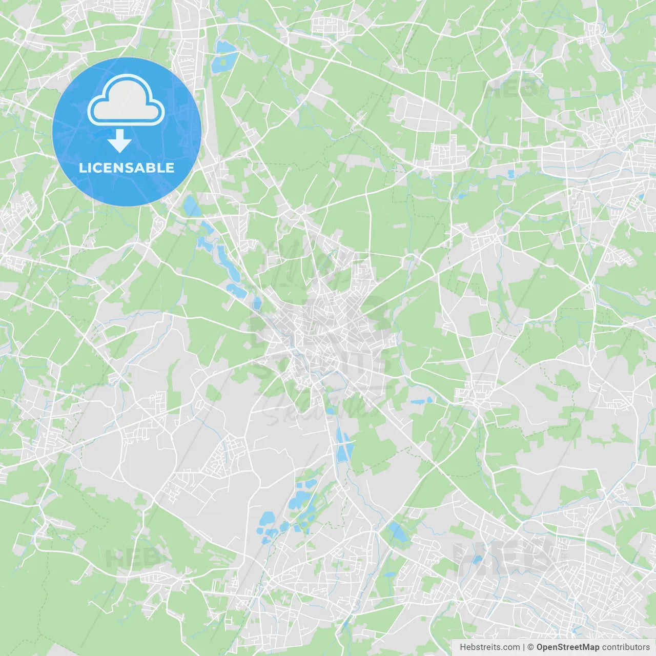 Lage, Germany printable street map