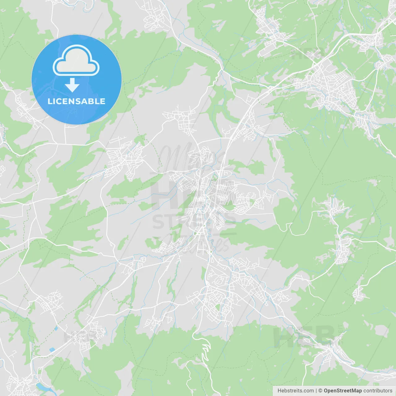 Balingen, Germany printable street map