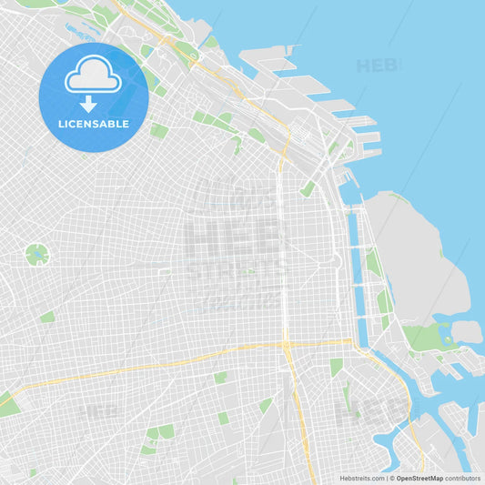 Printable map of Buenos Aires City, Argentina