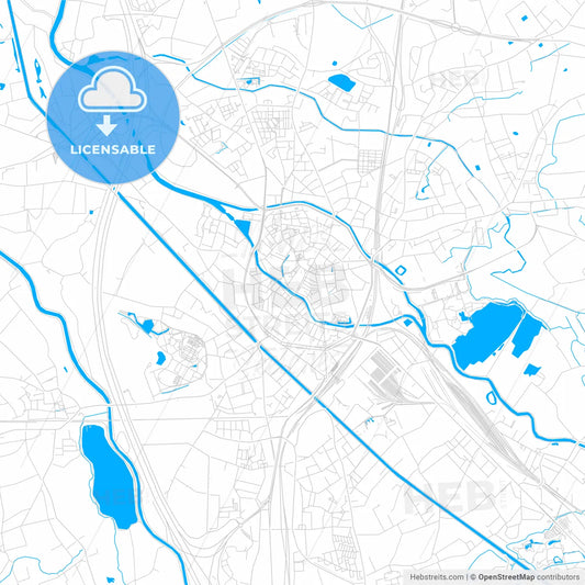 Mechelen , Belgium bright two-toned vector map