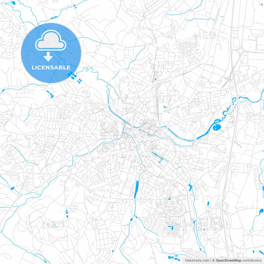 Bayreuth, Germany bright two-toned vector map