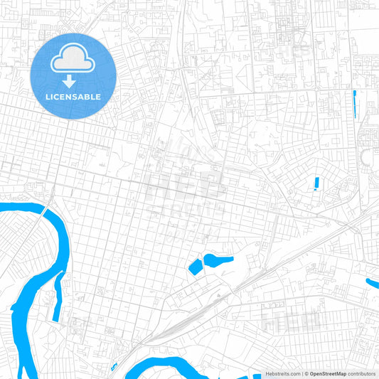Krasnodar, Russia bright two-toned vector map