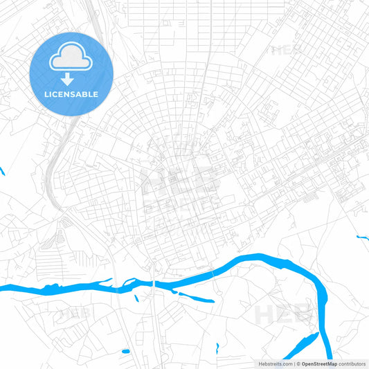 Orenburg, Russia bright two-toned vector map
