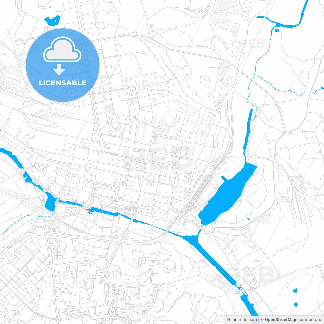 Belgorod, Russia bright two-toned vector map