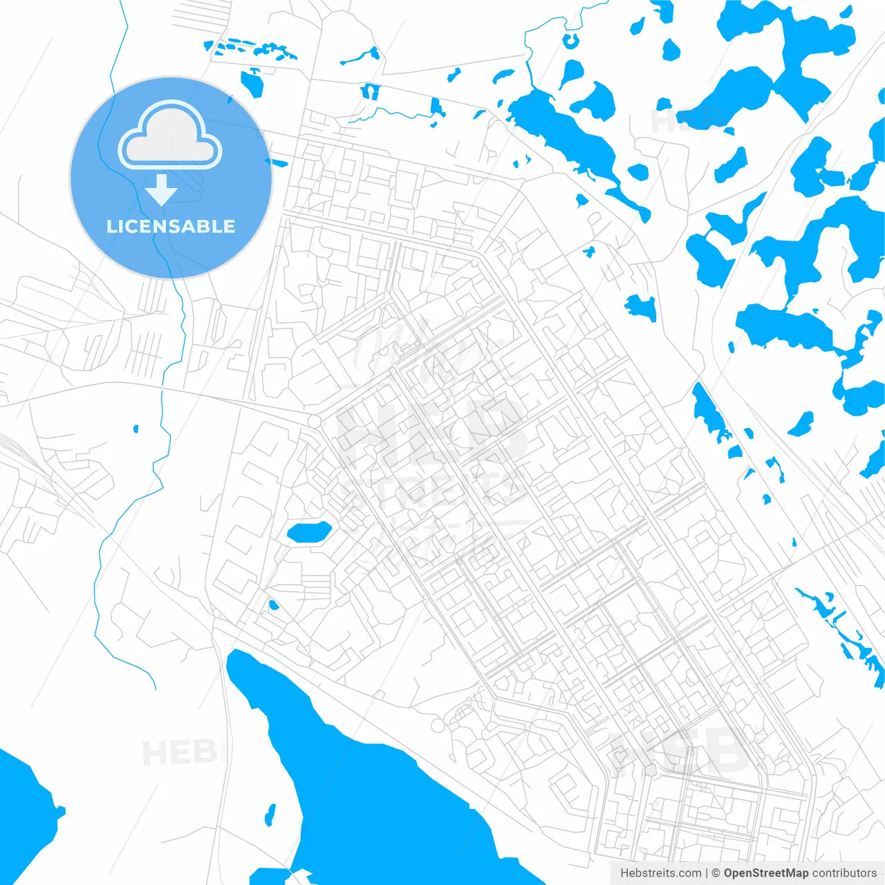 Norilsk, Russia bright two-toned vector map
