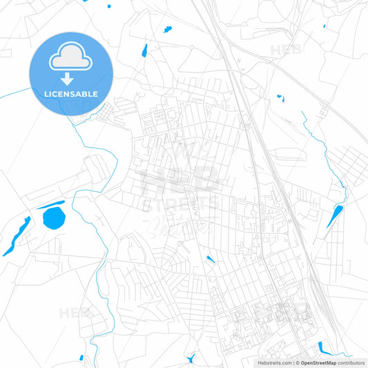 Domodedovo, Russia bright two-toned vector map
