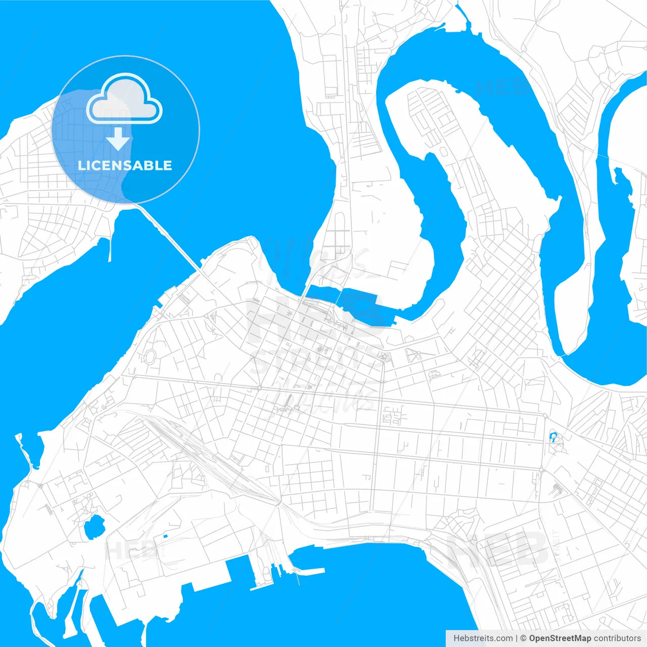 Mykolaiv, Ukraine bright two-toned vector map