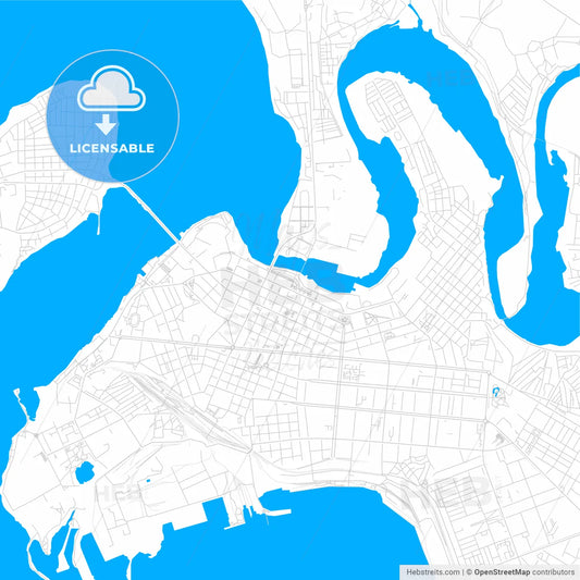 Mykolaiv, Ukraine bright two-toned vector map