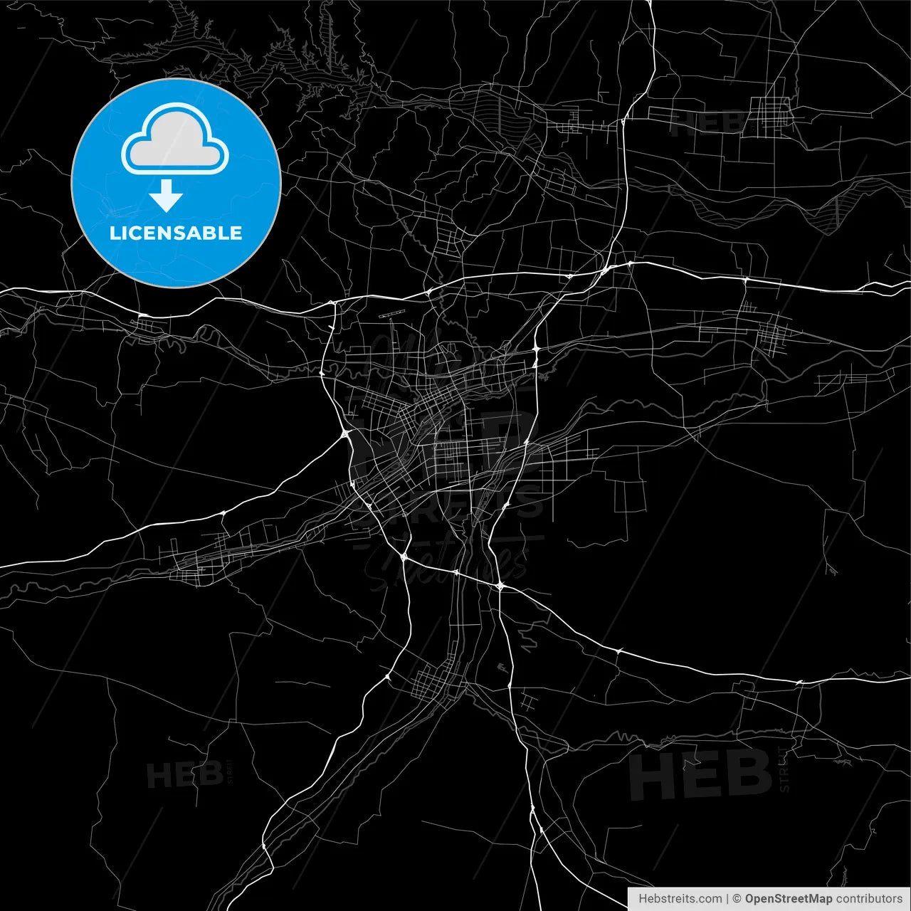 Area map of Luoyang, China, Province Henan