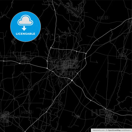 Area map of Nanyang, China, Province Henan