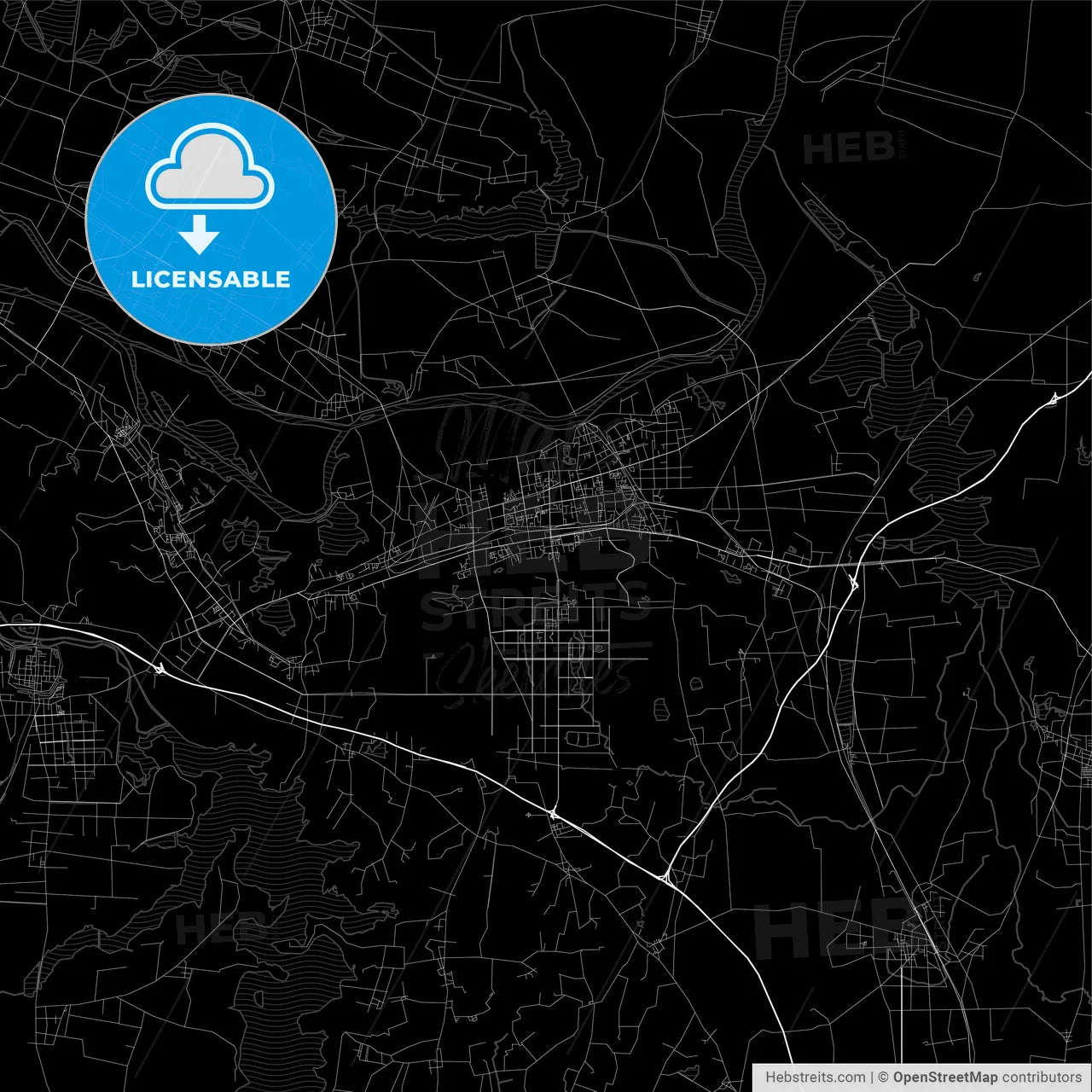 Area map of Huainan, China, Province Anhui