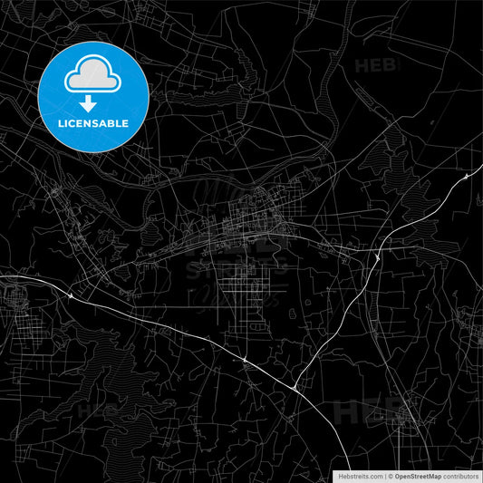 Area map of Huainan, China, Province Anhui