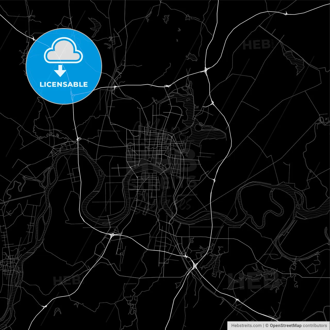 Area map of Changde, China, Province Hunan