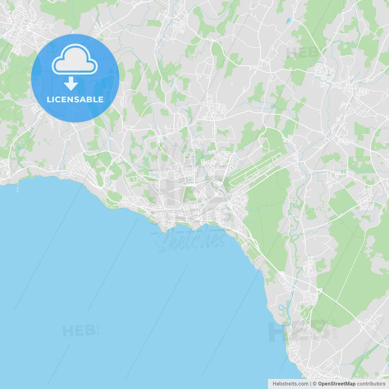 Friedrichshafen, Germany printable street map