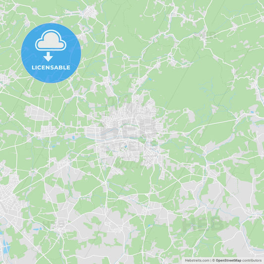 Lemgo, Germany printable street map
