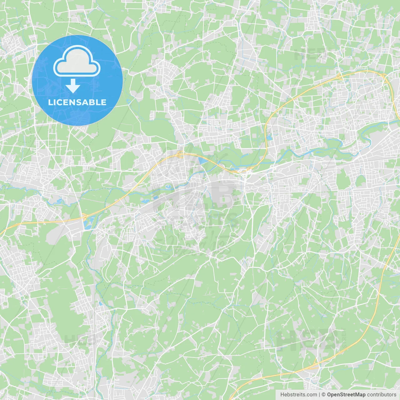 Lohne, Germany printable street map