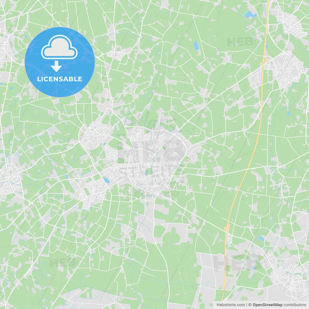 Ahaus, Germany printable street map