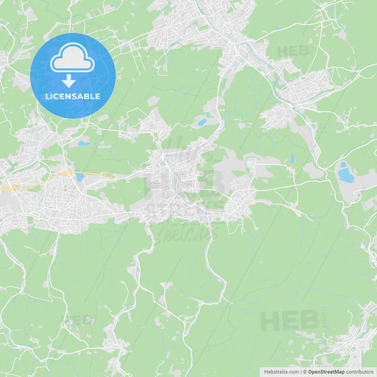 Hemer, Germany printable street map