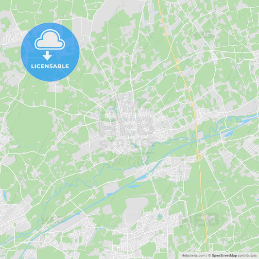 Werne, Germany printable street map