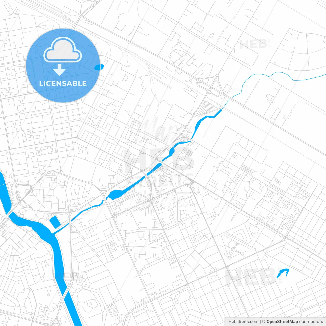 Astana, Kazakhstan bright two-toned vector map