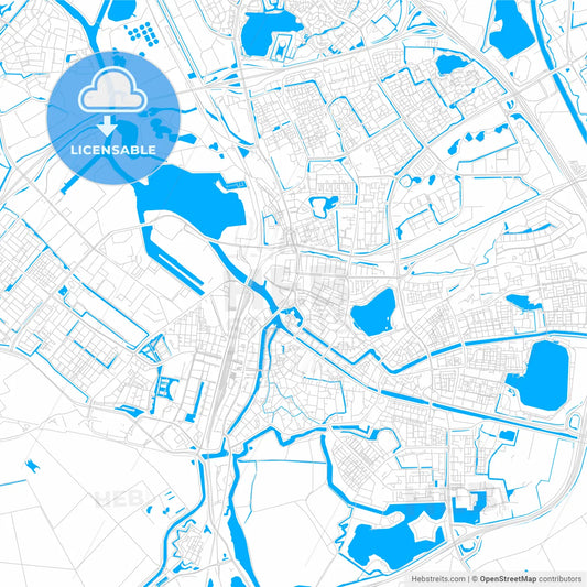 s-Hertogenbosch, Netherlands bright two-toned vector map