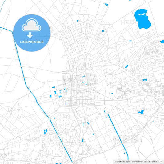 Emmen, Netherlands bright two-toned vector map