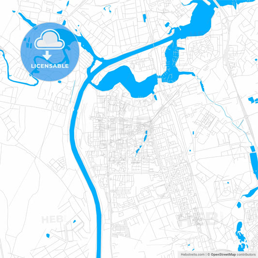 Dolgoprudny, Russia bright two-toned vector map